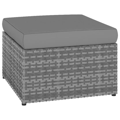 Trädgårdsstol med pall konstrotting antracit