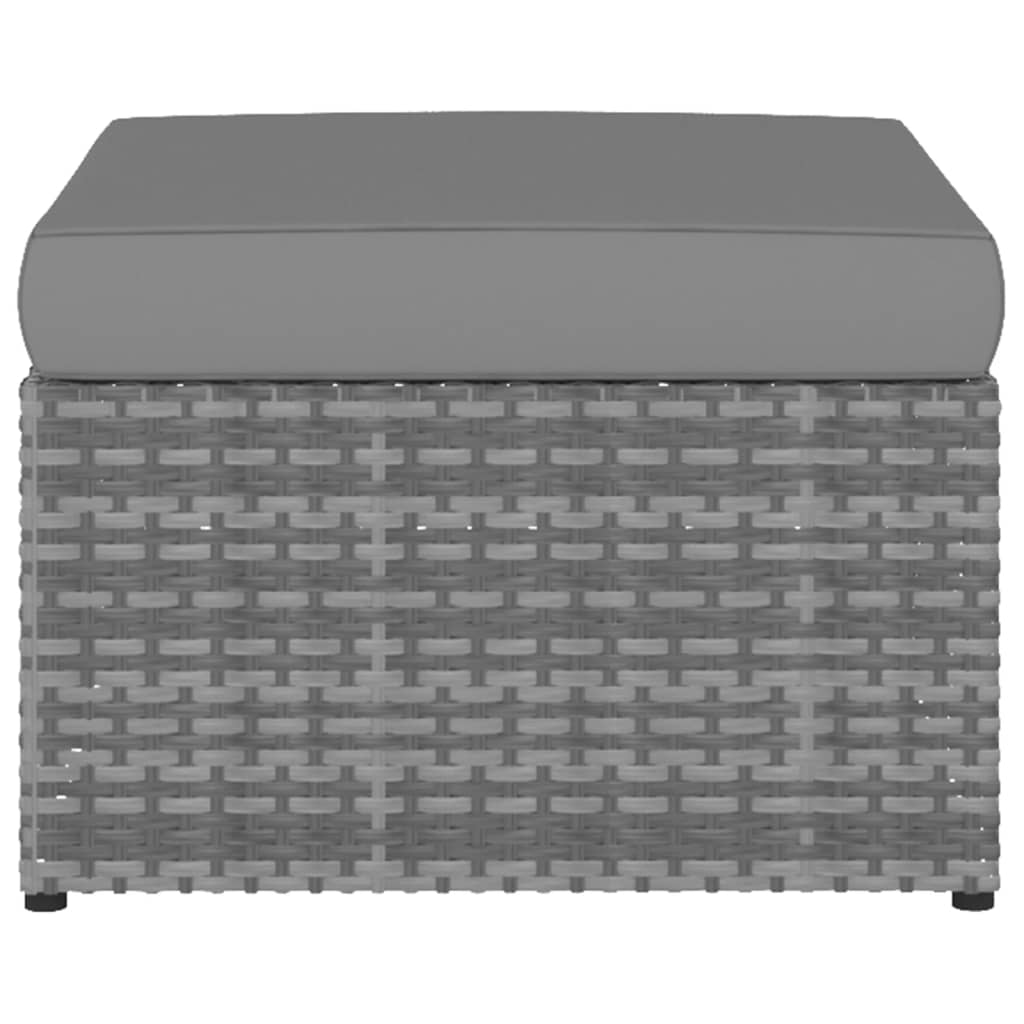 Trädgårdsstol med pall konstrotting antracit