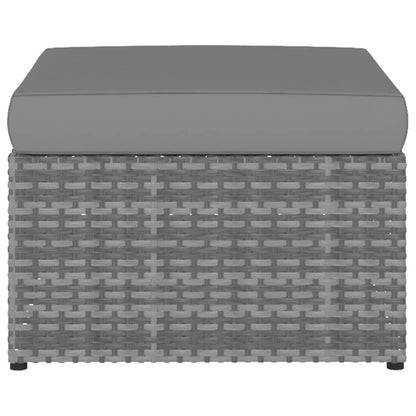 Trädgårdsstol med pall konstrotting antracit