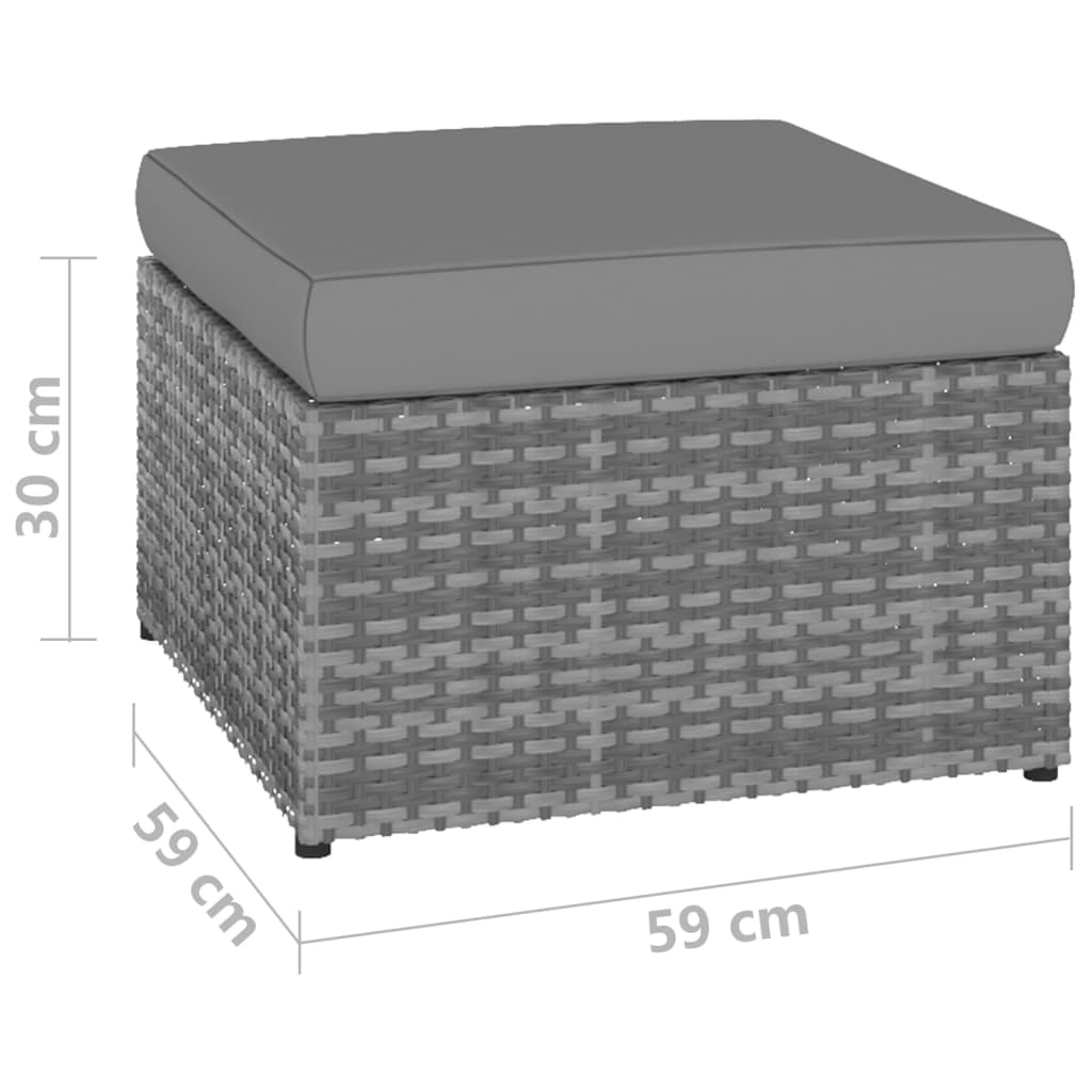 Trädgårdsstol med pall konstrotting antracit