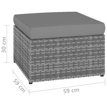 Trädgårdsstol med pall konstrotting antracit