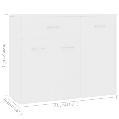 Skänk vit 88x30x70 cm konstruerat trä