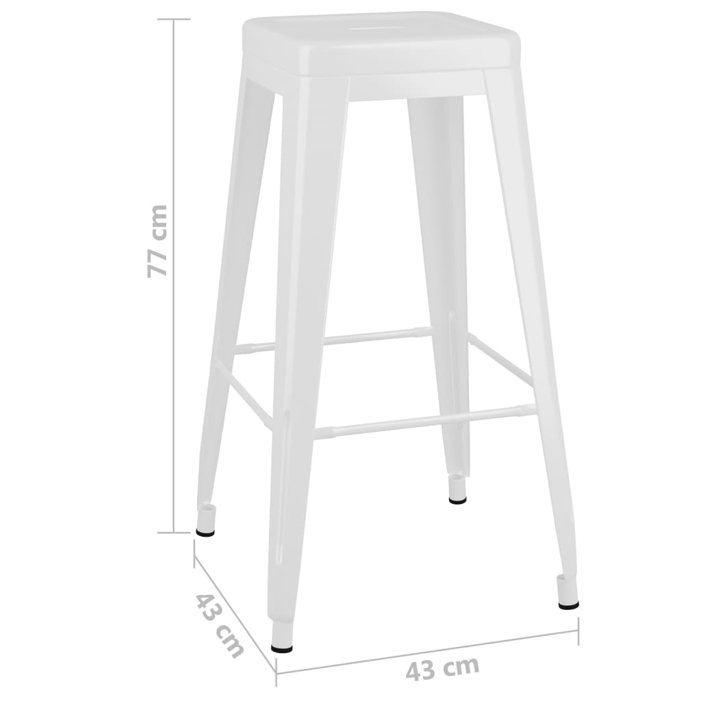 Barstolar 2 st stapelbara vit metall