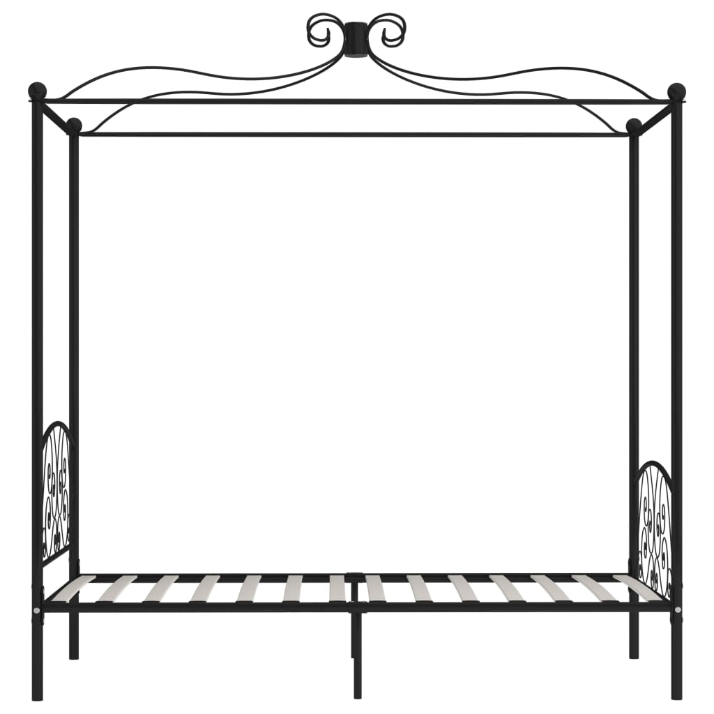 Sänghimmel utan madrass svart metall 90x200 cm