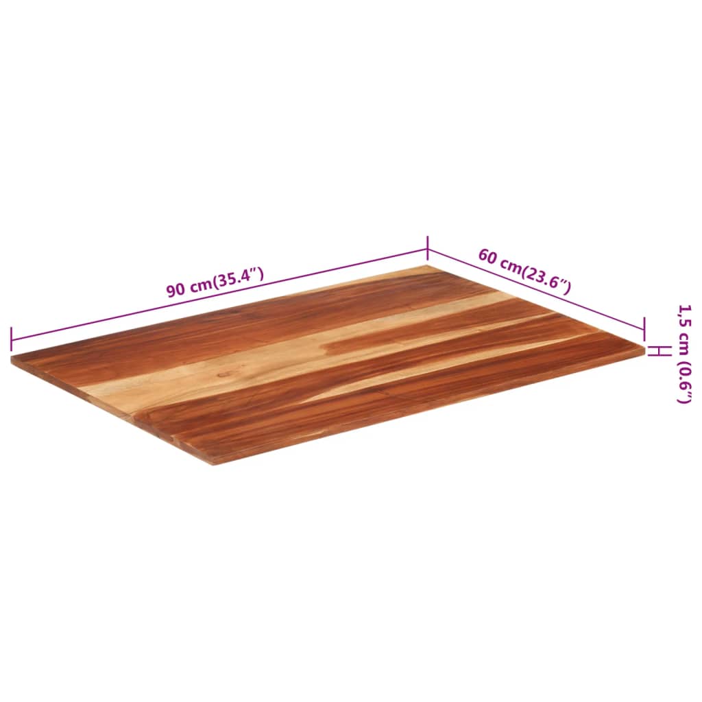 Bordsskiva massivt akaciaträ 15-16 mm 60x90 cm