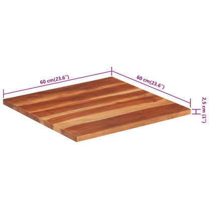 Bordsskiva massivt akaciaträ 25-27 mm 60x60 cm