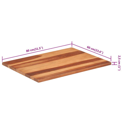 Bordsskiva massivt akaciaträ 25-27 mm 60x80 cm