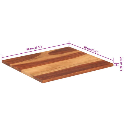 Bordsskiva massivt akaciaträ 25-27 mm 70x80 cm