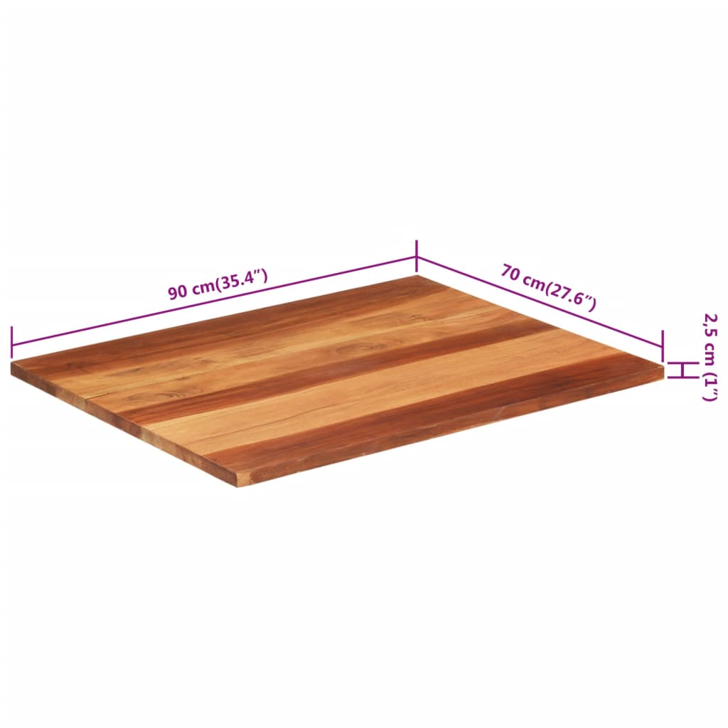 Bordsskiva massivt akaciaträ 25-27 mm 70x90 cm