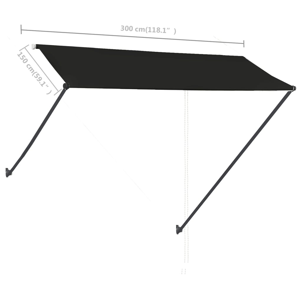 Markis med LED 300x150 cm antracit