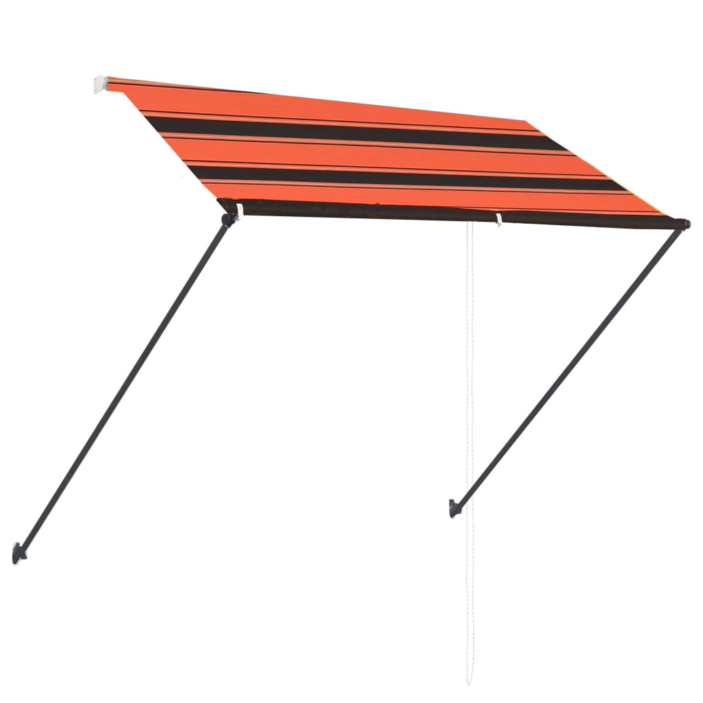 Markis med LED 250x150 cm orange och brun