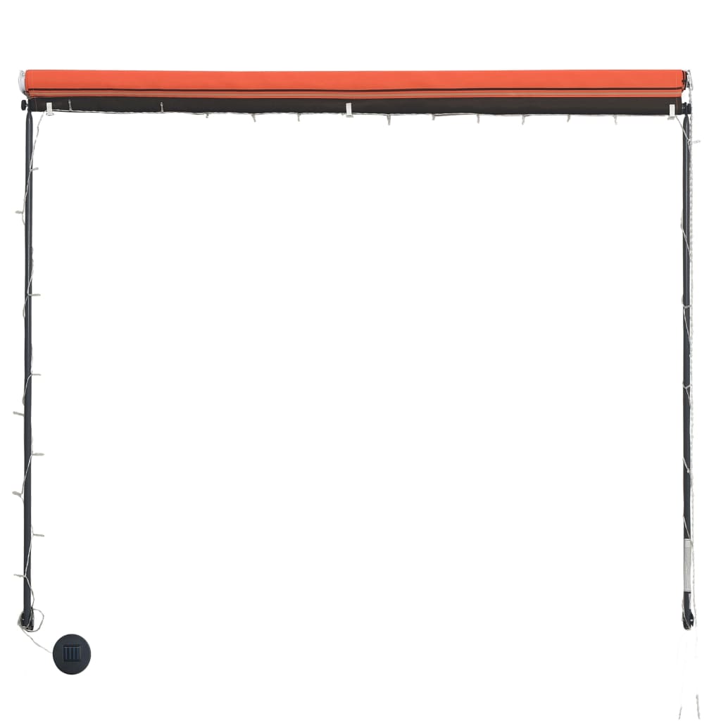 Markis med LED 250x150 cm orange och brun