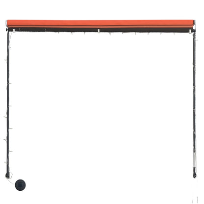 Markis med LED 300x150 cm orange och brun