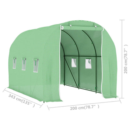 Växthus 6,86 m² 3,43x2x2 m