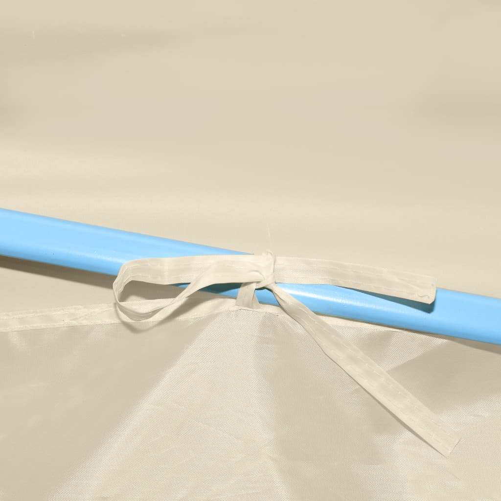 Hopfällbart partytält med 4 sidoväggar 2x2 m stål gräddvit