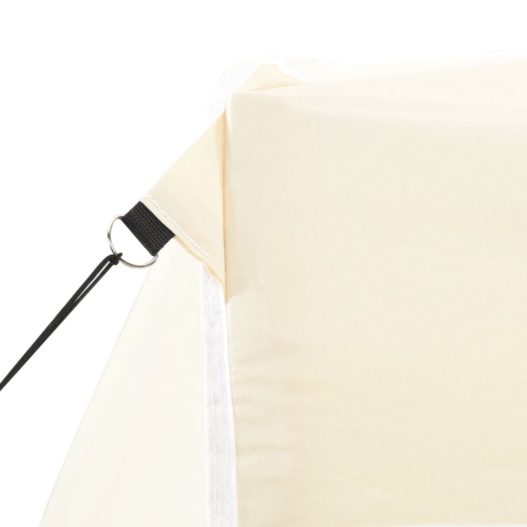 Hopfällbart partytält med 4 sidoväggar 2x2 m stål gräddvit