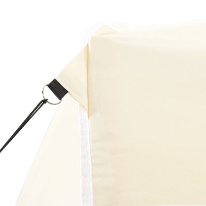 Hopfällbart partytält med 4 sidoväggar 2x2 m stål gräddvit