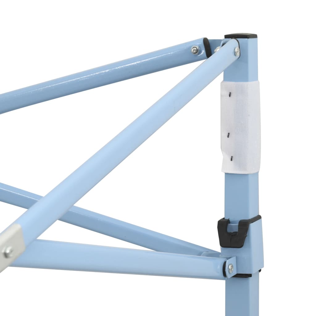 Hopfällbart partytält med 4 sidoväggar 2x2 m stål gräddvit