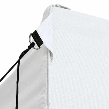 Hopfällbart partytält med 3 sidoväggar 280x410x315 cm stål vit