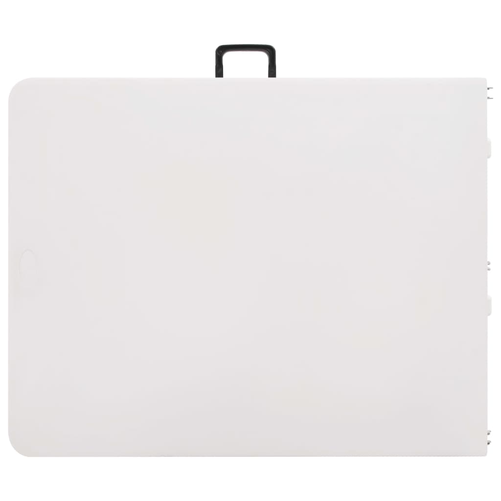 Hopfällbart trädgårdsbord vit 180x72x72 cm HDPE
