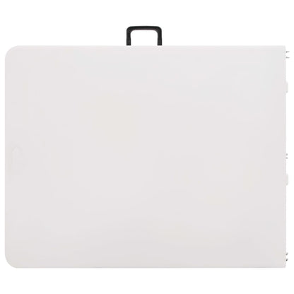 Hopfällbart trädgårdsbord vit 180x72x72 cm HDPE