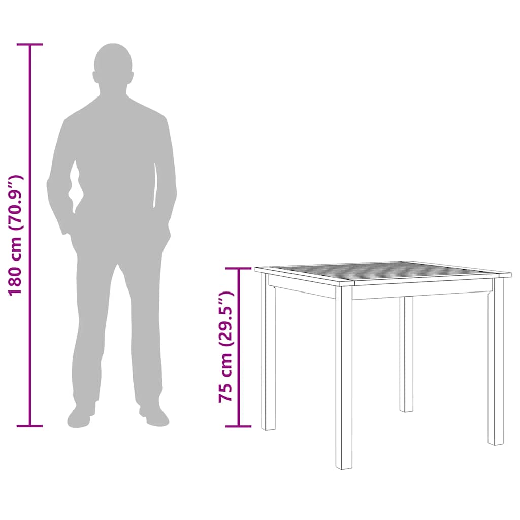Trädgårdsbord 85x85x74 cm massivt akaciaträ