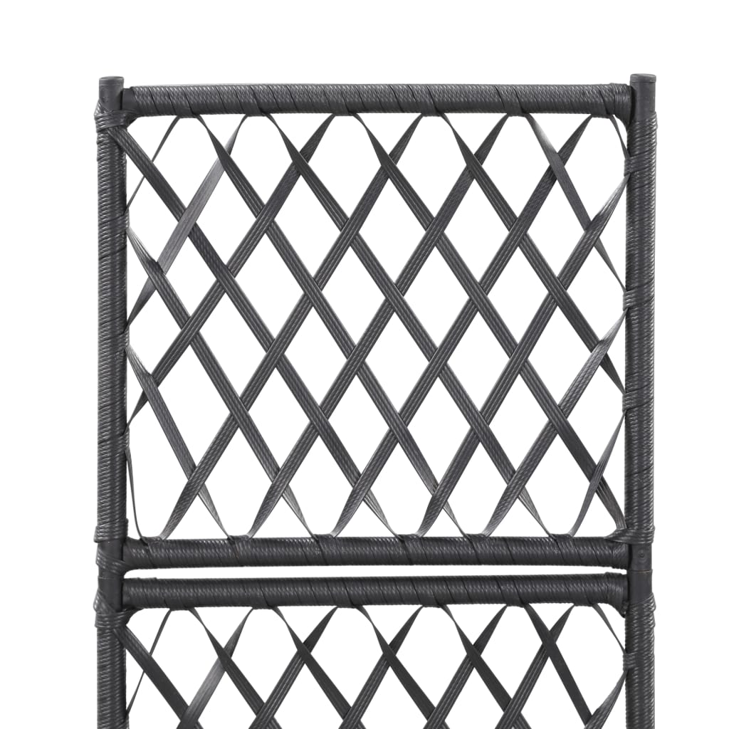 Spaljé med 1 kruka upphöjd 30x30x107 cm konstrotting svart