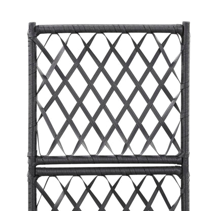 Spaljé med 1 kruka upphöjd 30x30x107 cm konstrotting svart