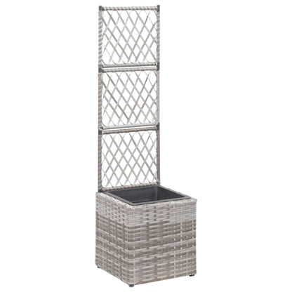 Spaljé med 1 kruka upphöjd 30x30x107 cm konstrotting grå