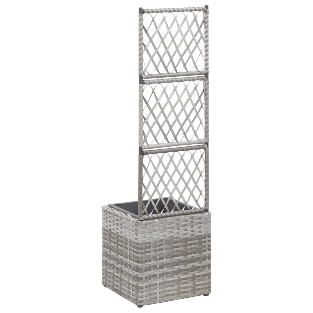 Spaljé med 1 kruka upphöjd 30x30x107 cm konstrotting grå