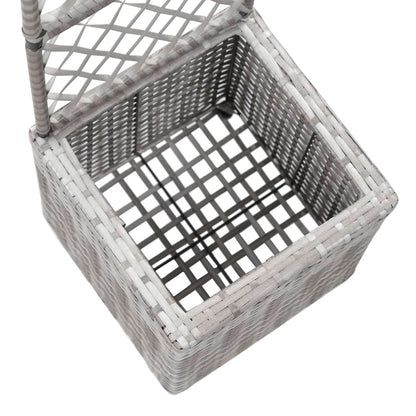 Spaljé med 1 kruka upphöjd 30x30x107 cm konstrotting grå