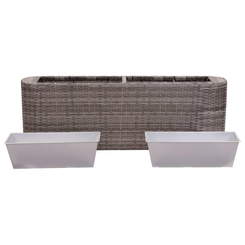 Odlingslåda upphöjd med 120x24x40 cm konstrotting grå