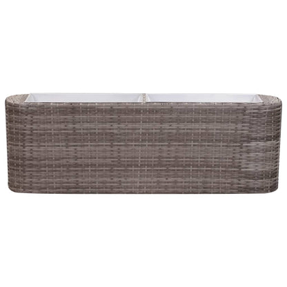 Odlingslåda upphöjd med 120x24x40 cm konstrotting grå