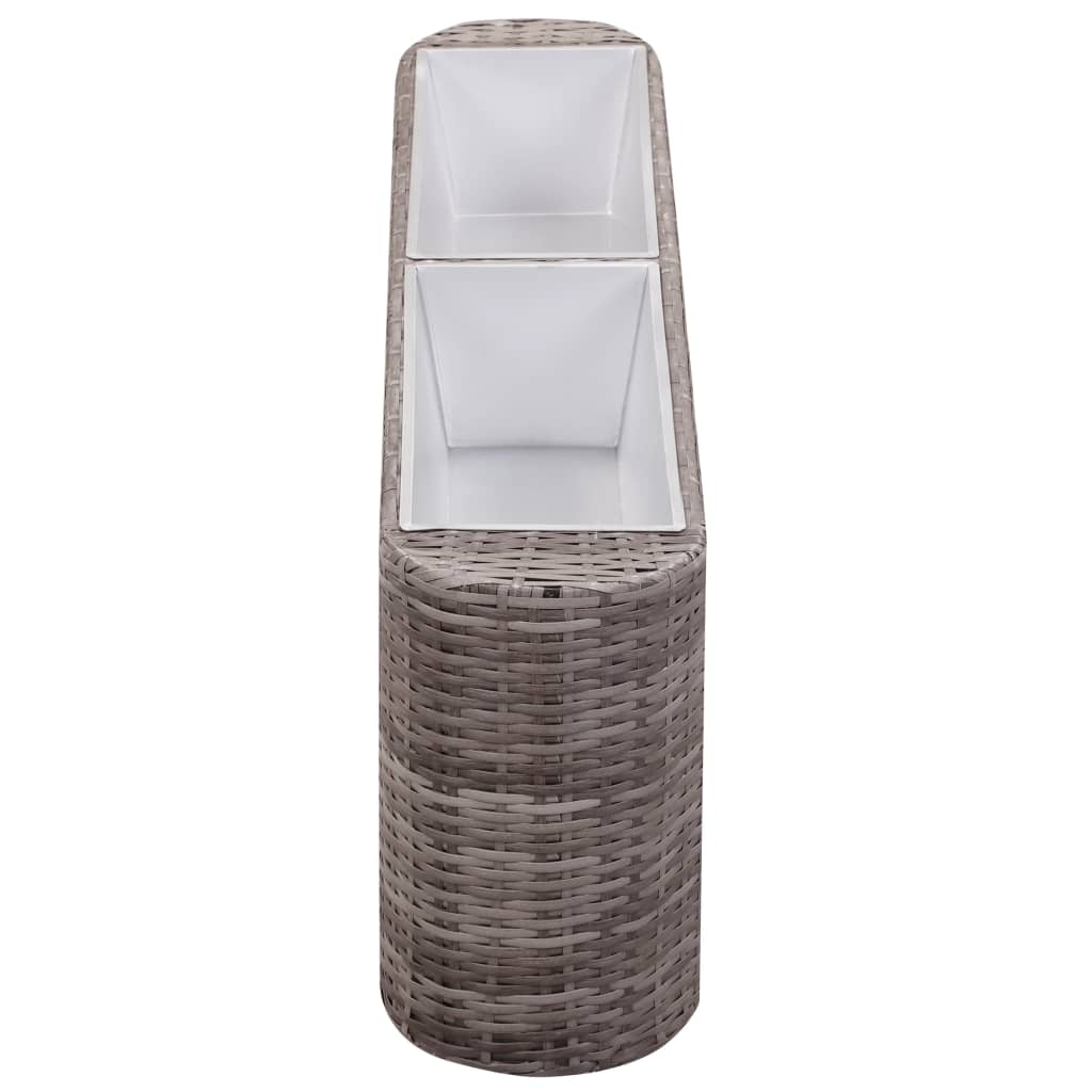 Odlingslåda upphöjd med 120x24x40 cm konstrotting grå