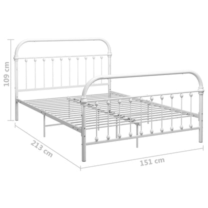 Sängram utan madrass vit metall 140x200 cm