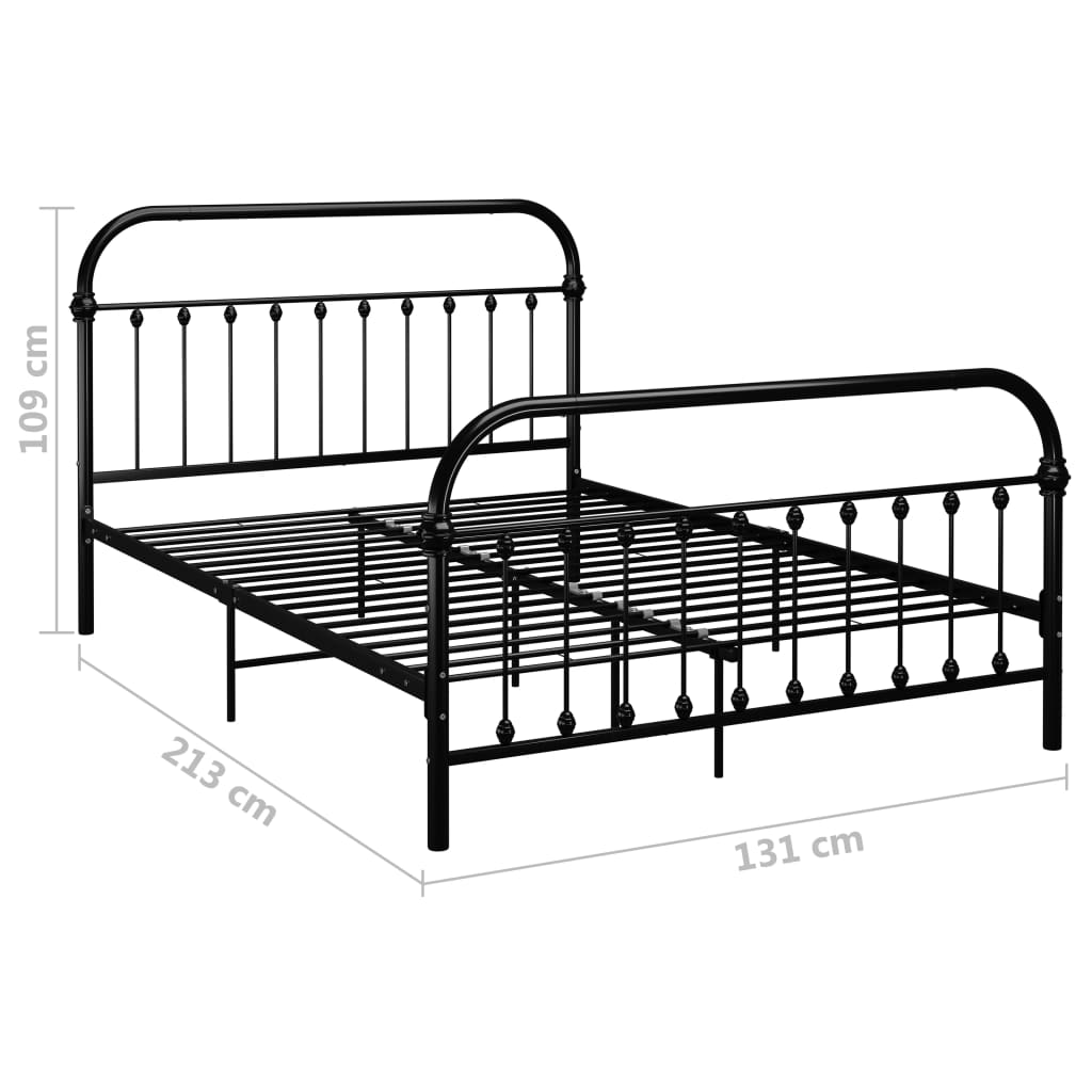 Sängram utan madrass svart metall 120x200 cm