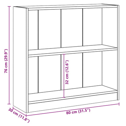 Bokhylla svart 80x24x75 cm konstruerat trä