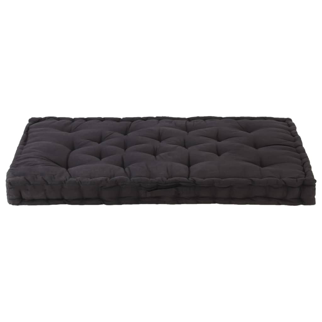 Dyna till pallsoffa bomull 120x80x10 cm svart