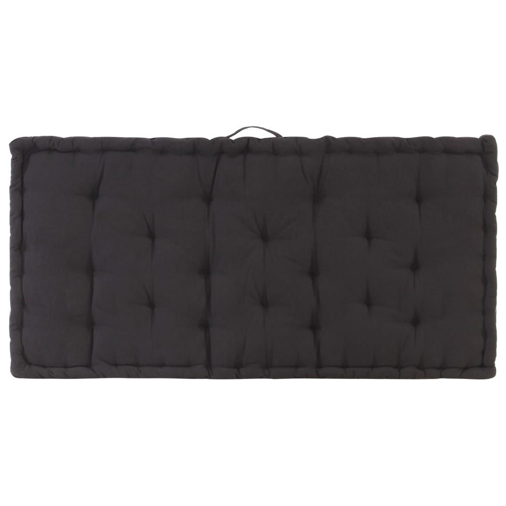 Dyna till pallsoffa bomull 120x80x10 cm svart