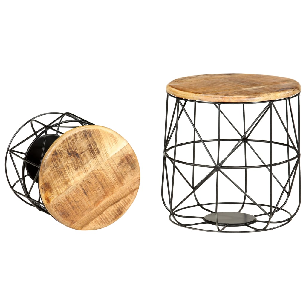 Soffbord 2 st massivt mangoträ