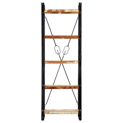 Bokhylla med 5 hyllor 60x30x180 cm massivt återvunnet trä