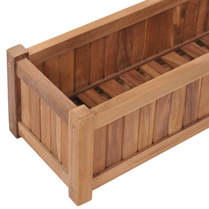 Odlingslåda upphöjd 100x30x25 cm massivt teakträ