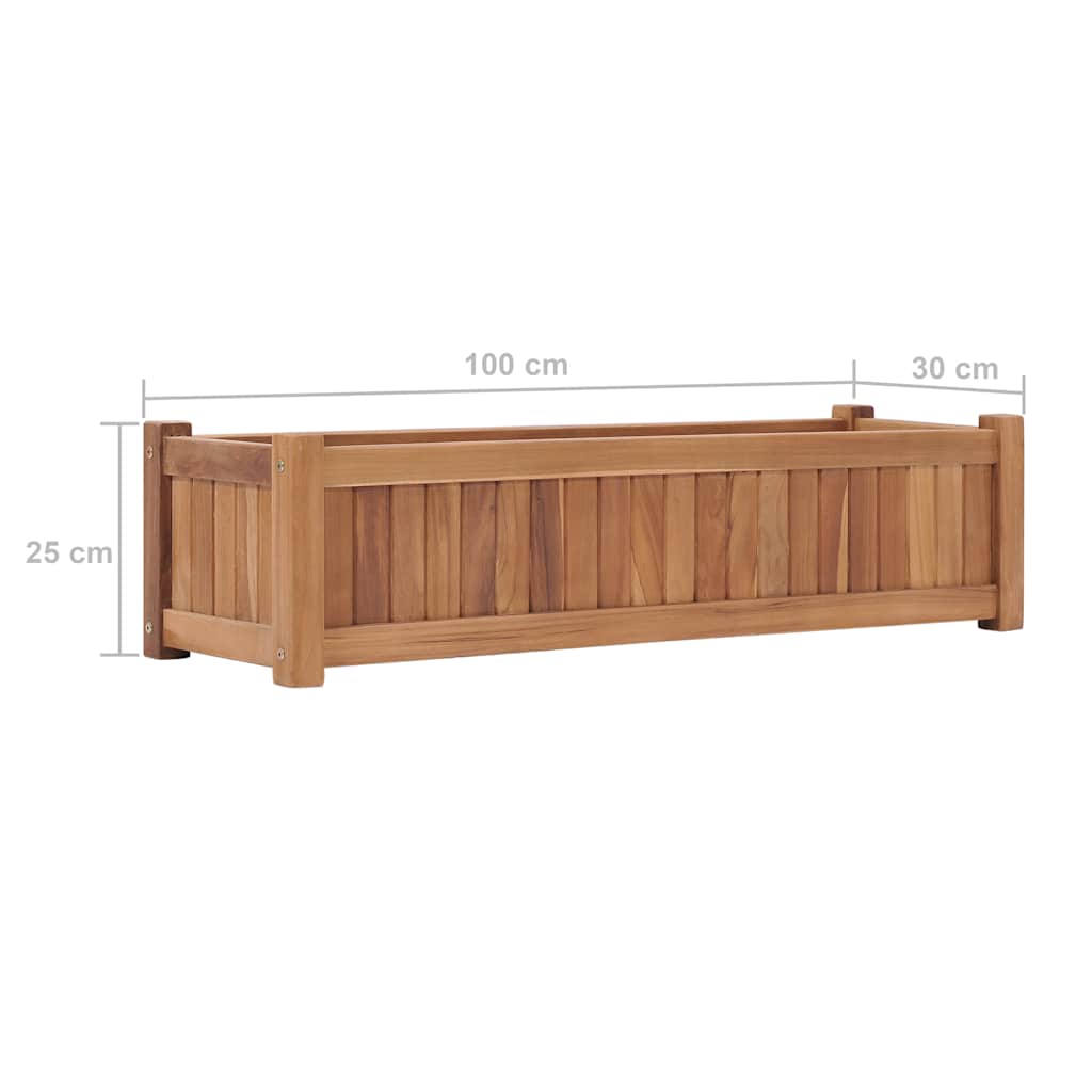 Odlingslåda upphöjd 100x30x25 cm massivt teakträ