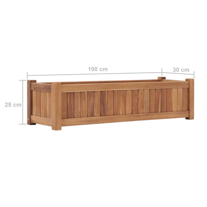 Odlingslåda upphöjd 100x30x25 cm massivt teakträ