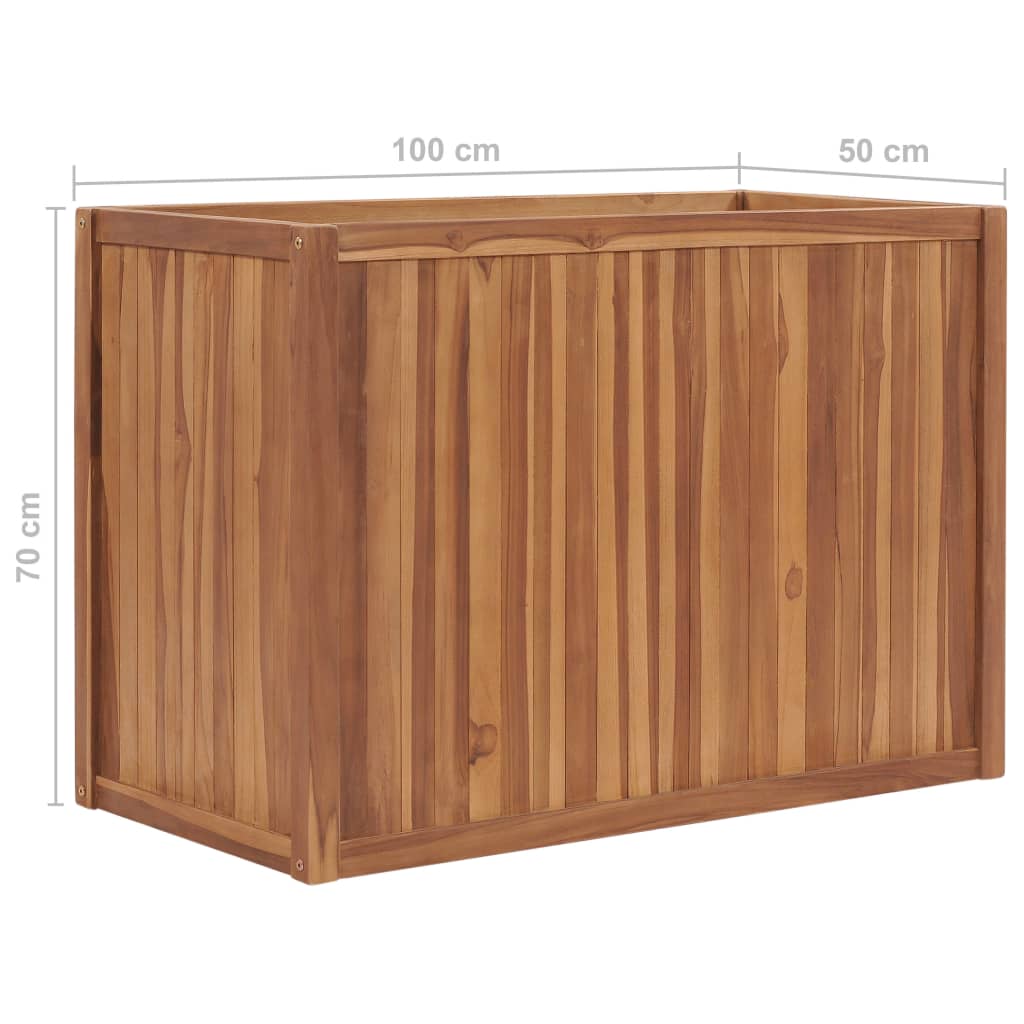 Odlingslåda upphöjd 100x50x70 cm massivt teakträ