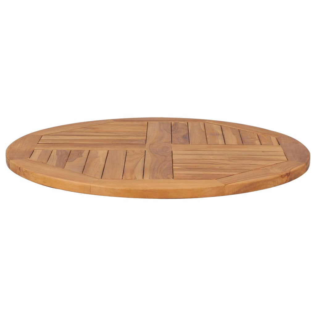 Bordsskiva i massiv teak rund 2,5 cm 80 cm