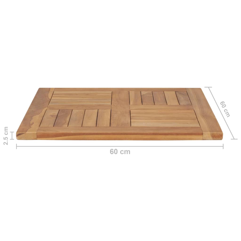 Bordsskiva massiv teak 60x60x2,5 cm