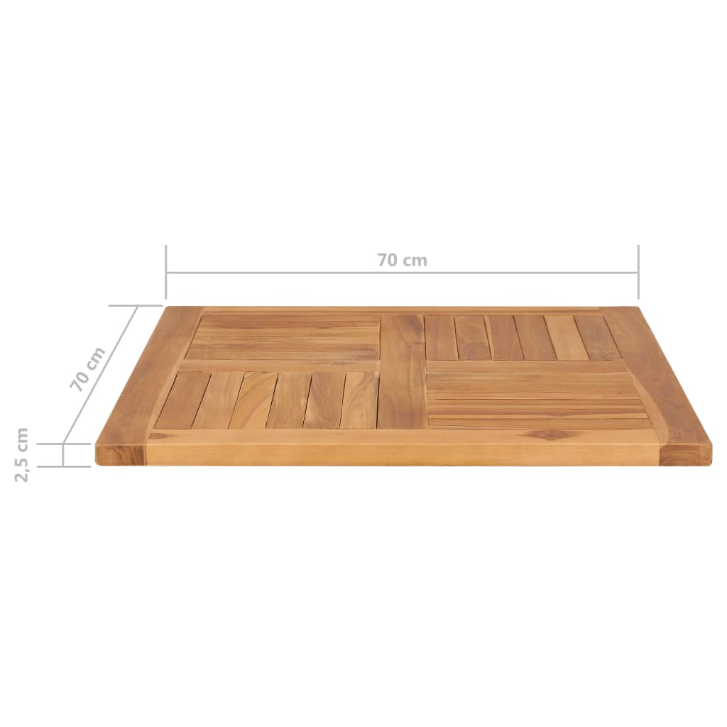 Bordsskiva massiv teak 70x70x2,5 cm