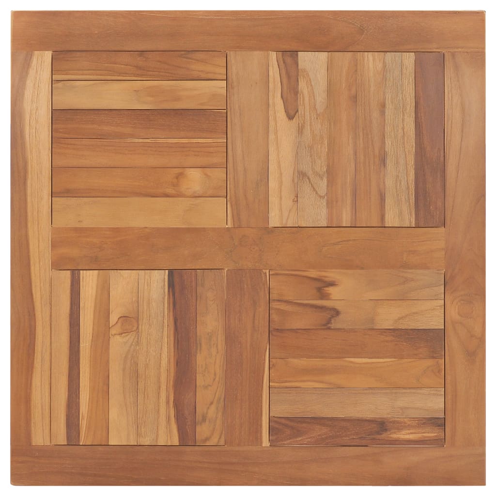 Bordsskiva massiv teak fyrkantig 80x80x2,5 cm