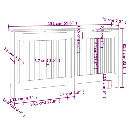 Elementskydd svart 152x19x81,5 cm MDF